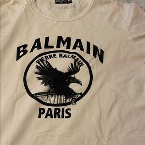 Balmain Cream Graphic T-Shirt